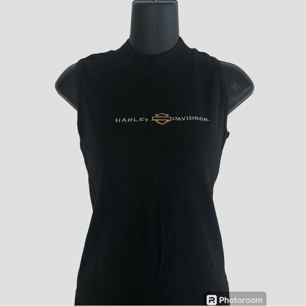 VTG Y2K Harley Davidson black tank top mock neck size S Made USA Arizona